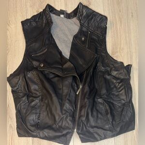Lane Bryant Black Leather Vest